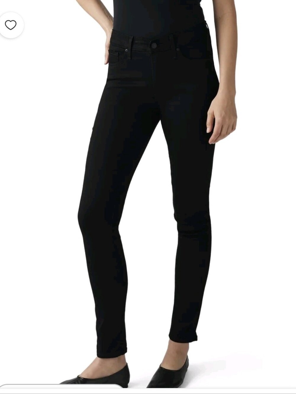NEW LEVI'S Black Mid Rise Denim Skinny Jeans Lady's 2 w Stretch